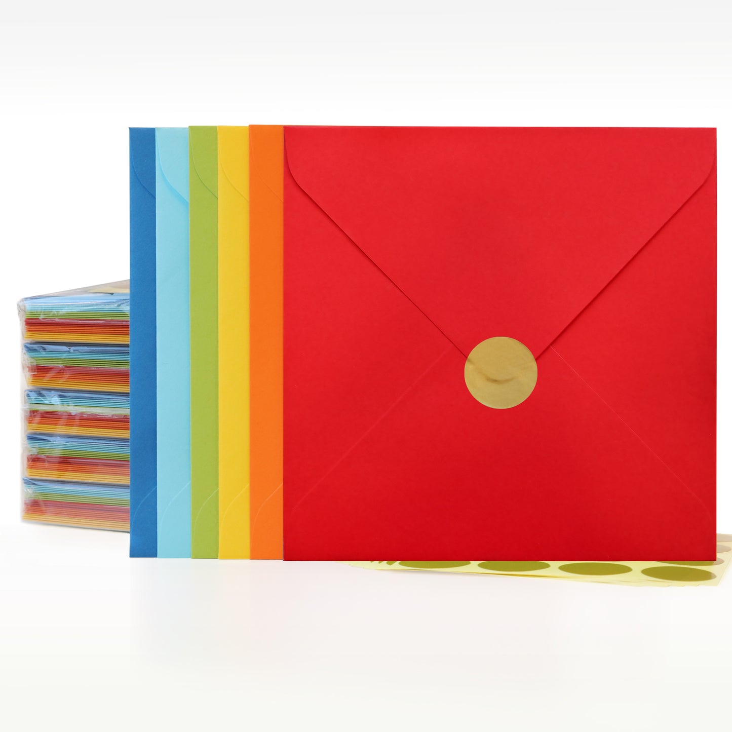 Pack of 120 Square 6-1/8” x 6-1/8” Self-Seal Envelopes for Wedding, Baby Shower, Party Invitations, Christmas, Greeting Cards.