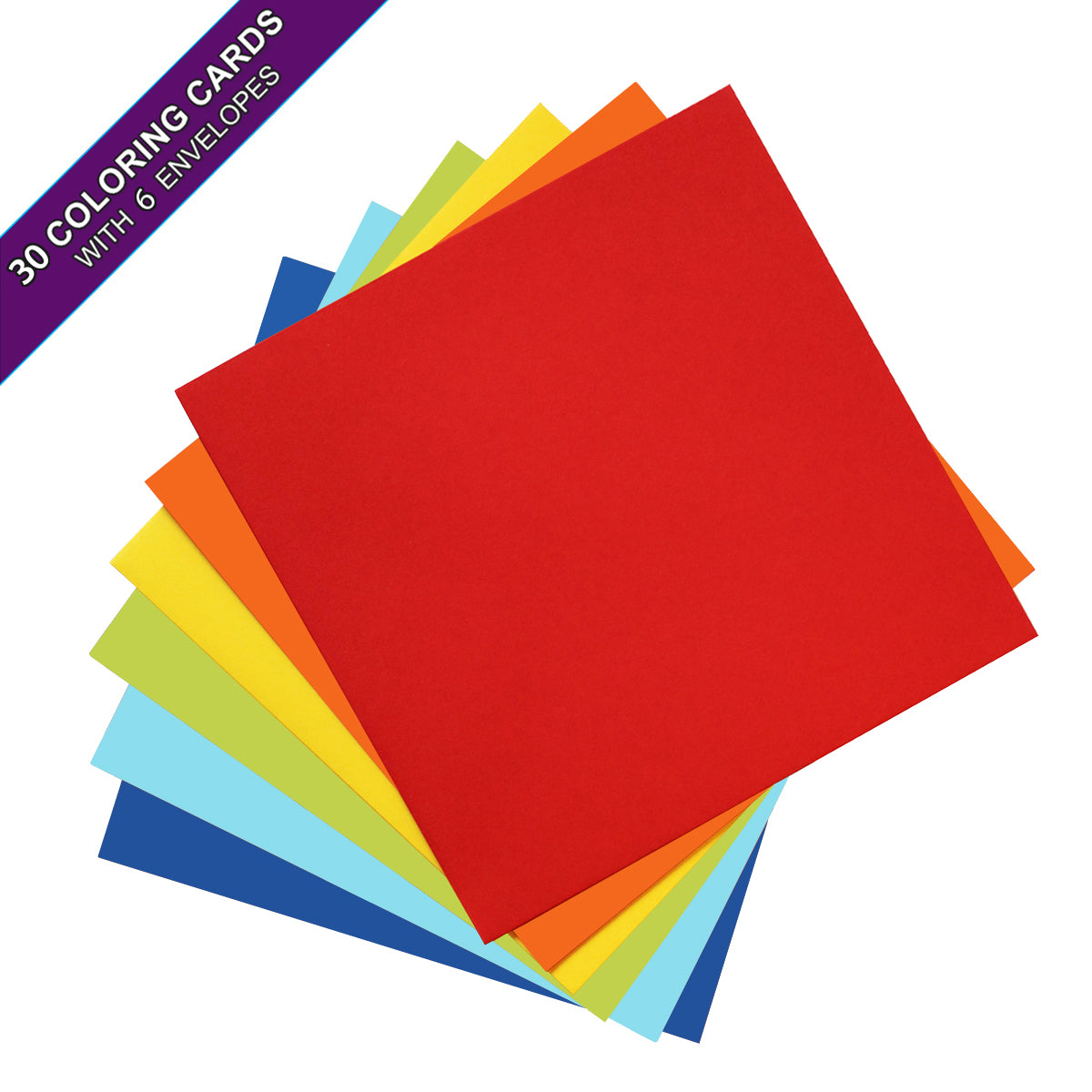Mandala. A coloring card set of 30 cards with 6 colored envelopes and closure stickers.