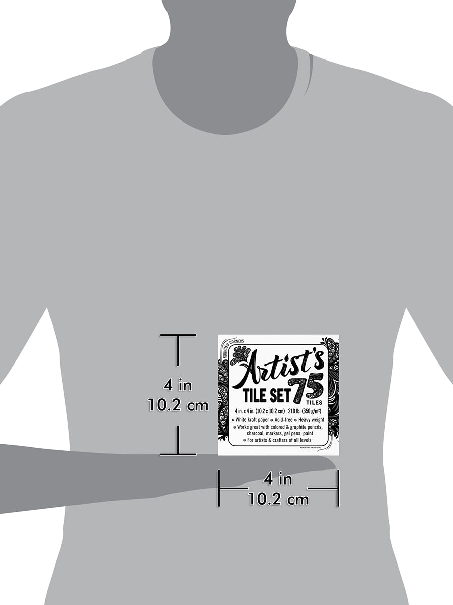 Artist's Tile Set: White Thick 210 lb Paper, 17pt, 4x4 in. Pack of 75 Square Sheets.