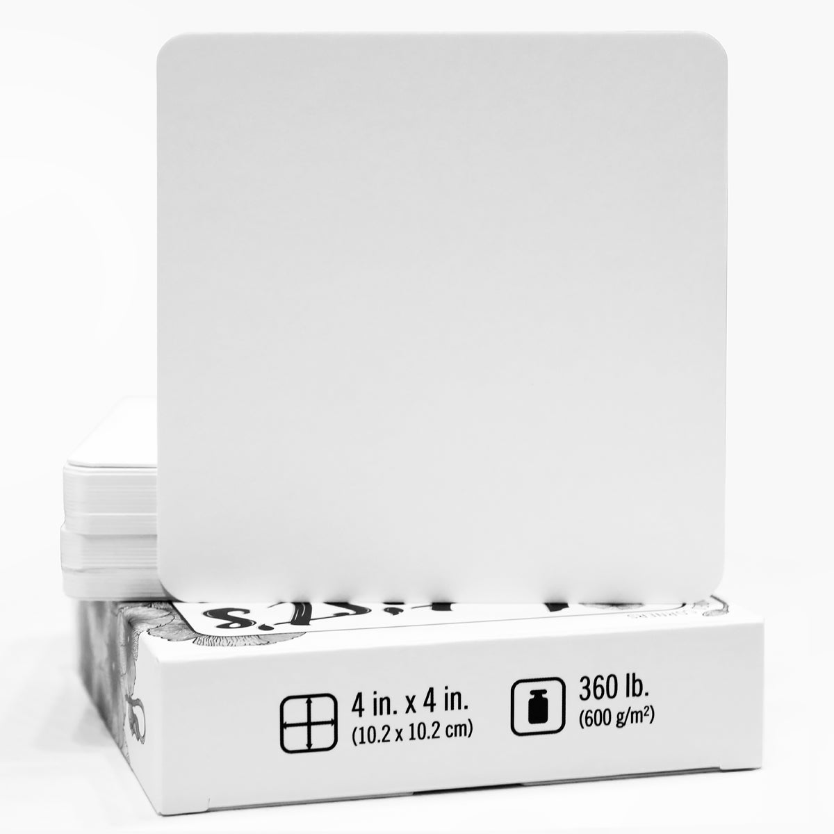 Artist's Tile Set: White Thick 360 lb Paper, 30 pt, 4x4 in. Pack of 35 Square Sheets.