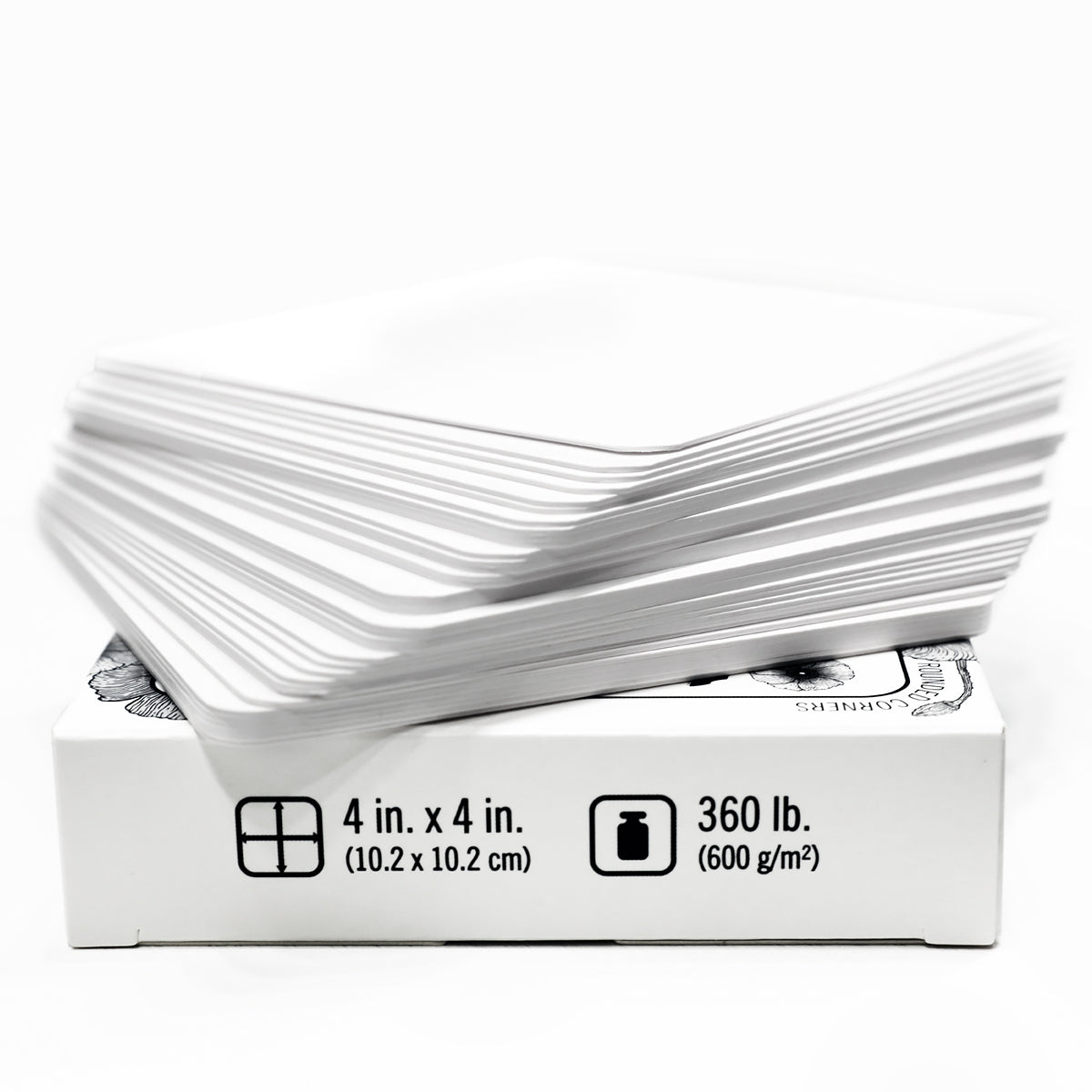 Artist's Tile Set: White Thick 360 lb Paper, 30 pt, 4x4 in. Pack of 35 Square Sheets.