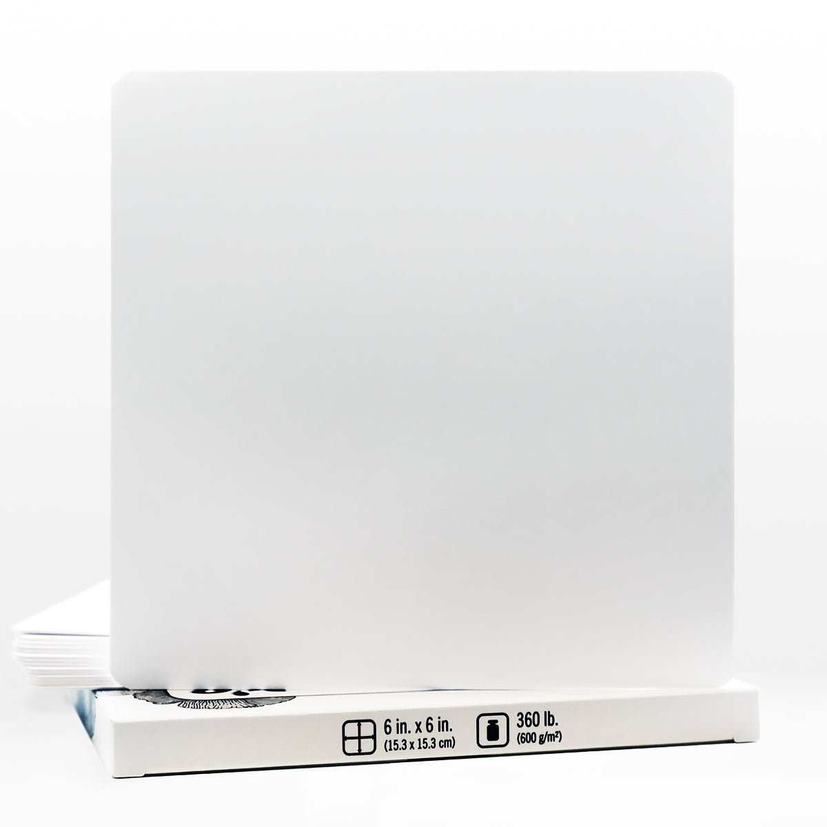 Artist's Tile Set: White 360 lb Paper Tiles, 30pt, 6x6 in. Pack of 15 Square Sheets.