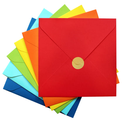 Pack of 120 Square 6-1/8” x 6-1/8” Self-Seal Envelopes for Wedding, Baby Shower, Party Invitations, Christmas, Greeting Cards.