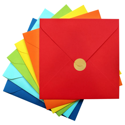 Pack of 120 Square 6-1/8” x 6-1/8” Self-Seal Envelopes for Wedding, Baby Shower, Party Invitations, Christmas, Greeting Cards.
