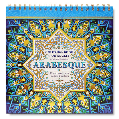 Arabesque. A coloring book for adults. Thick paper, Spiral-bound, Hardback.