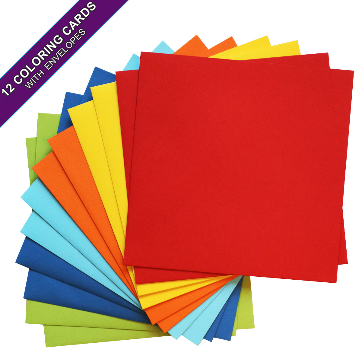 Mandala. A coloring card set of 12 cards with colored envelopes and closure stickers.