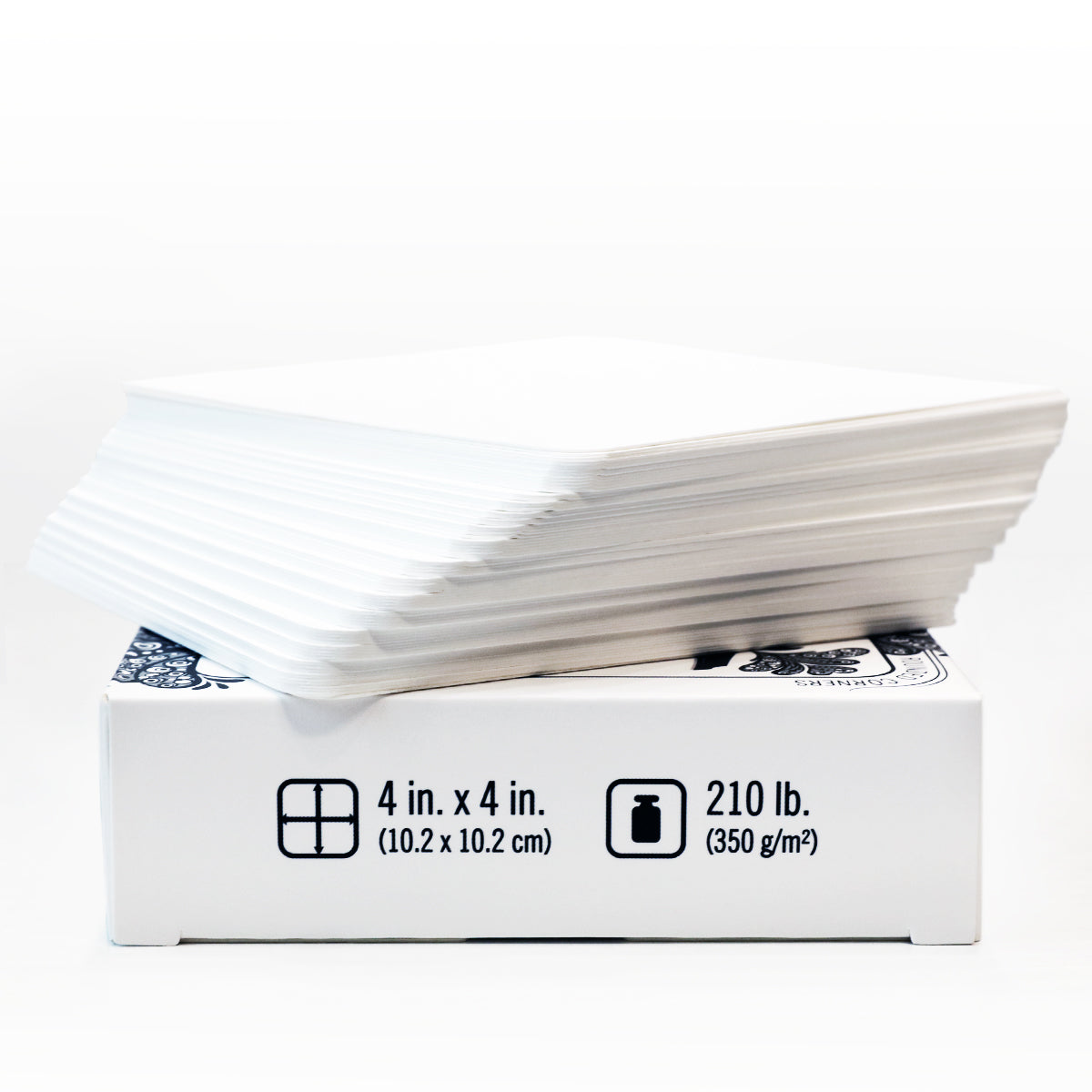 Artist's Tile Set: White Thick 210 lb Paper, 17pt, 4x4 in. Pack of 75 Square Sheets.