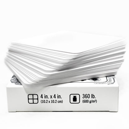 Artist's Tile Set: White Thick 360 lb Paper, 30 pt, 4x4 in. Pack of 35 Square Sheets.